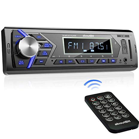 Single Din Car Stereo Receiver with Bluetooth Handsfree Calls,7 Colors Backlight&LCD Player Multimedia Car Stereo for Car,Bluetooth/USB/SD/AUX/FM MP3 Player Wireless Remote Control Phone Charge Radio Receiver 