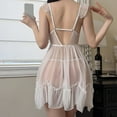 thumbnail image 6 of uublik Women's Mesh Pajamas Sets Valentine's Day Night Gowns Soft Loungewear Sleepwear White, 6 of 6