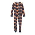 thumbnail image 4 of HTHLVMD Spiderweb Pumpkin Pajamas, Family Matching Sleepwear, Halloween Dark Blue Spider Web Pumpkin Ghost Family Matching Pajamas, Long Sleeve Crew Neck 2 Piece Home Sleep Set, S, 4 of 6