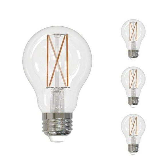 Bulbrite 862071 8.5W Dimmable A19 Shape 5000K Filament LED Bulb, Clear - Pack of 4
