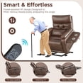 thumbnail image 4 of Vabches Power Lift Recliner Chair Dual Motor, Electric Leather Recliner for Adults with Cup Holder, Tray and USB & Type-C, Pillow Side Pocket, 4 of 9