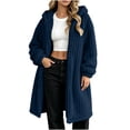 thumbnail image 5 of Women's Hooded Cardigan Fashion Casual Long Double-sided Velvet Warm Coat Outwear with Pockets Female S-2X, 5 of 7