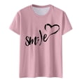 thumbnail image 4 of Ladies Fashion Casual Valentine's Day Print Outdoor Sports Round Neck Short Sleeve T Shirt Top Long Sleeve T Shirt Women Womens Athletic Tee Womens V Neck Short Sleeve Casual Shirts for Women Womens T, 4 of 4