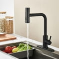 thumbnail image 4 of Matte Black Single Hole Kitchen Sink Faucets with Pull Down Sprayer, Single Handle, High Flow Water, Stainless Steel Tall Kitchen Faucet, Touch On for Effortless Control and Durability, 4 of 18