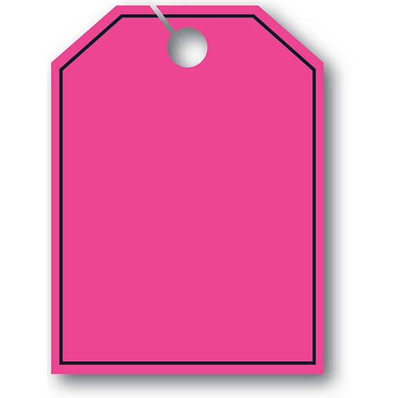 SSWBasics Mirror Hang Tags - Pink - Blank with Border - 8 1/2ʺW x 11 1/2ʺL - Pack of 50- Bright Hang Tags for Dealerships - Durable Sale Tags and Car Tags for Professional Use