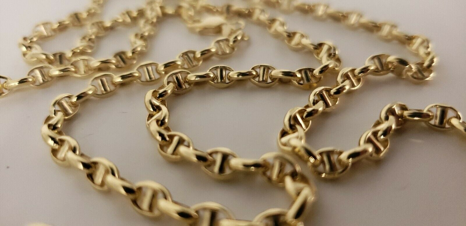 Vintage Gold Tone Leaf Specialty Link Necklace