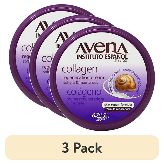 (3 pack) Avena Instituto Espanol Collagen Regeneration, Hand & Body Cream, Softens and Moisturizes, All Skin, 6.8 Fl Oz