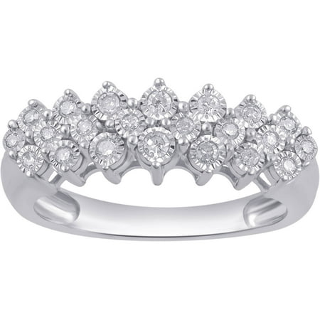 Forever Bride 1/6 Carat T.W. Diamond Illusion Sterling Silver Pyramid Ring