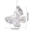 thumbnail image 3 of Translucent Glitter Butterfly Christmas Tree Decorations with Elegant Acrylic Design, for Holiday Branch Hanging, Festive Ornament, 3 of 4