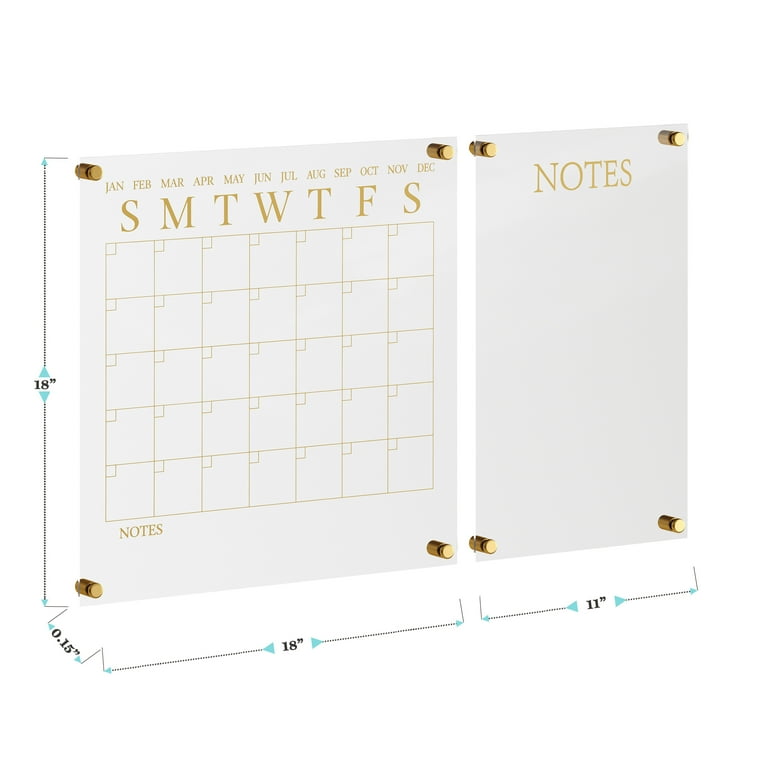 martha-stewart-grayson-acrylic-wall-calendar-and-notes-board-set-with-dry-erase-marker-and-mounting-hardware-clear-with-gold-print-walmart-com