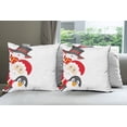 thumbnail image 6 of Ambesonne Christmas Throw Pillow Cover 4 Pack, Happy Santa Penguin, 24", Charcoal Grey Red White, 6 of 7