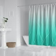 thumbnail image 3 of Aqua Shower Curtain with Rings Coastal Decor Bath Ideas Summer Ocean Beach Theme Ombre Bathroom Shower Curtain Set Bathroom Curtain for Women Bathtub Hotel, 72x84in Spa Blue, 3 of 4