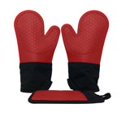 thumbnail image 5 of Ecoberi Red Silicone Oven Mitts and Pot Holder Set, 3 Count, 5 of 5