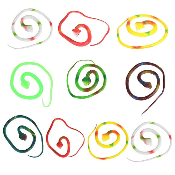 10pcs Realistic Rubber Snakes Toys Scary Fake Snake Rubber Snake Tricky Toy