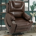thumbnail image 2 of LEGAHOME Large Lift Recliner with Heated and Massage Functions, Extended Leather Lift Chair with Remotes and 2 Cup Holders, Oversized Electric Power Lounge Sofa for Elderly Big Men, Brown, 2 of 16
