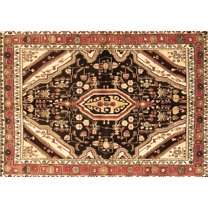 Ahgly Company Indoor Rectangle Persian Brown Traditional Area Rugs, 5' x 7'