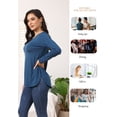 thumbnail image 3 of BUENOS NINOS Women's Long Sleeve Tops Tunic Casual Fall Shirts T Shirt Loose Blouse with Side Split, 3 of 6