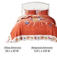 thumbnail image 5 of Benjara Xan 3pc Queen Bedspread and Pillow Sham Set- Bouquet Print- Multicolor, 5 of 6