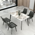 thumbnail image 2 of bokifol Rectangular Dining Table for 4-6 People,55.12" Dining Room Table with Metal Base,White Dinner Tables,Long Kitchen Tables for Dining Room,Kitchen,Living Room, 2 of 7