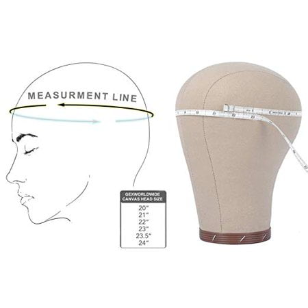 Gex Worldwide Cork Canvas Block Mannequin Head with Clamp, T Pins and Mount Hole, 22 in.
