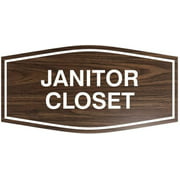 Fancy Janitor Closet Sign (Walnut) - Medium