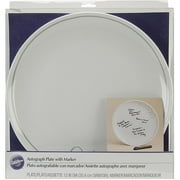 Autograph Plate W/marker 12"-white