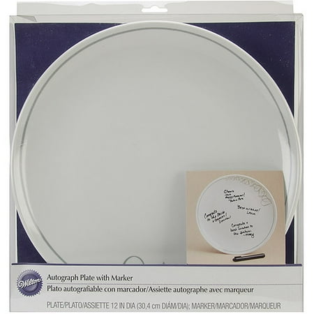 Autograph Plate W/marker 12"-white