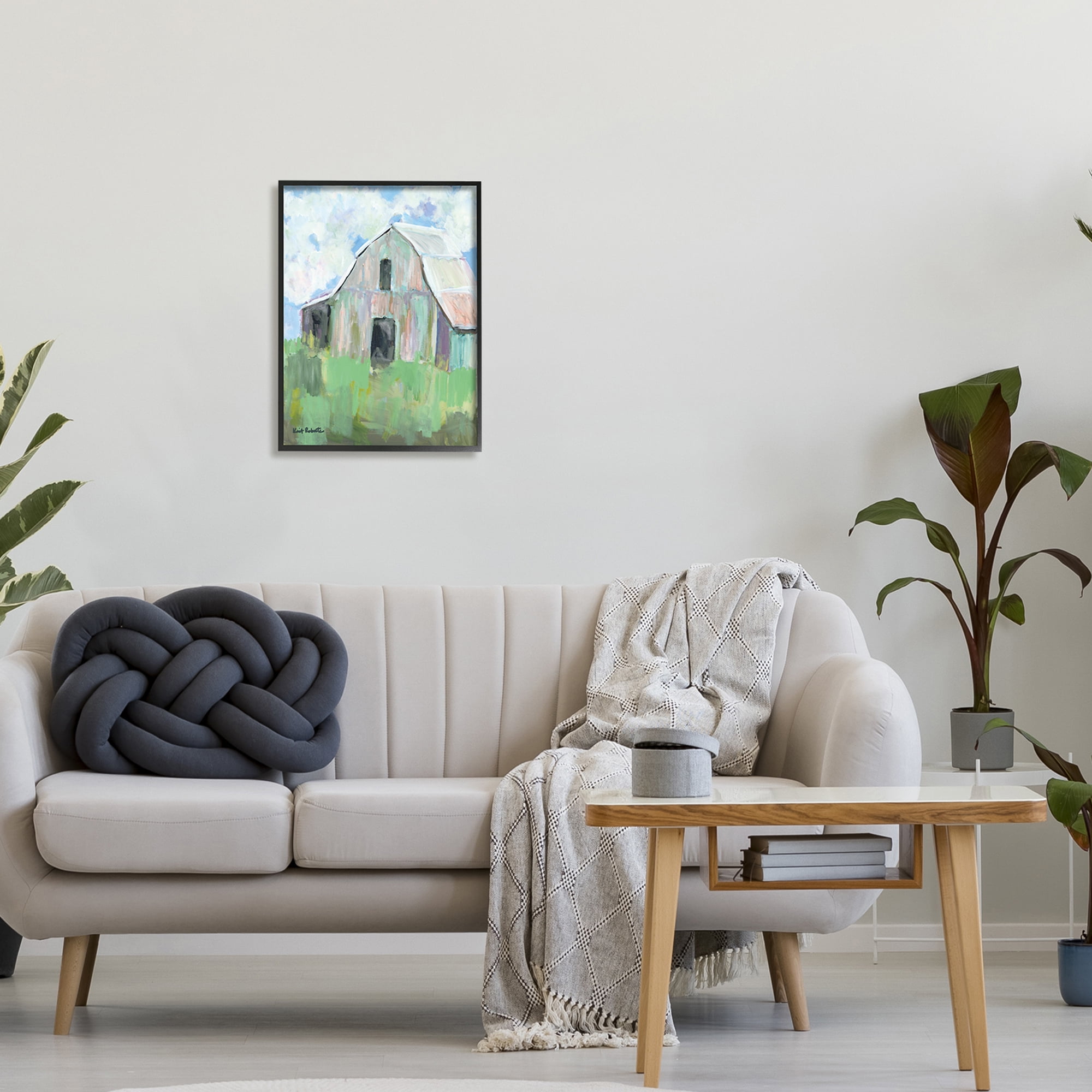 Stupell Industries Rural Barn Tall Grass Countryside Impressionistic Painting,16 x 20, Design by Kait Roberts