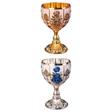 

2x Wine Goblet Wine Embossed Cup Elegant Cup Glass Drinkware