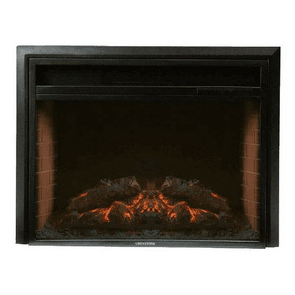 Furrion LLC Insert de Cheminée F2653BCFW Greystone; Cheminée Électrique avec Cristaux; Surface de Visualisation en Verre de 26,38 Pouces; Montage Plug-In; 120 Volts; Noir; avec Télécommande/kit de Garniture