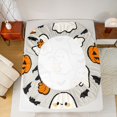 thumbnail image 4 of Manfei Cartoon Halloween Fitted Sheet Full,Spooky Ghost Bat Bed Set,3pcs,1 Fitted Sheet and 2 Pillowcases, 4 of 6