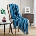 thumbnail image 2 of Bourina Chenille Dark Blue Throw Blanket for Couch, Suitable for Adult, Soft and Lightweight, 50"⨉60", 2 of 8