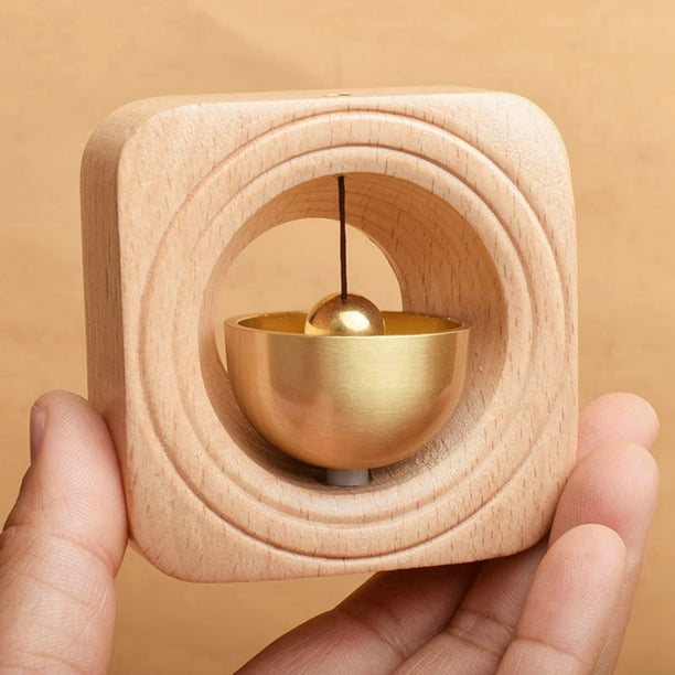Timbre de Puerta de Dopamina de Latón, Campana de Madera, Carillón de Viento para Entrada, Regalo de Inauguración de la Casa Japonés, Colgante de Entrada en Forma de Triángulo