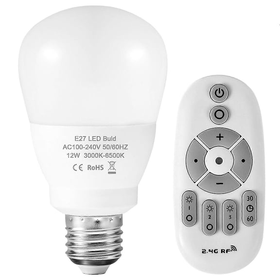 E27 led dimmable light bulbs ac85-265v 6/9/12w  wireless remote rf bulbs