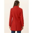 thumbnail image 4 of Unique Bargains Women's Winter Overcoat Stand Collar Single Breasted Long Coat S Bright Red, 4 of 6