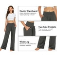 thumbnail image 4 of SWQZVT Womens Sweatpants Wide Leg Yoga Pant for Women High Waisted Casual Women Pants Dark Grey Light Weight Casual Slacks Pants S, 4 of 10