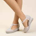 thumbnail image 5 of AXXD Beige Wedge Sandals for Women Sandals Closed Toe Buckle Strap Comfortable Casual Summer Platforms, 5 of 5