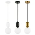 thumbnail image 5 of SAFAVIEH Amagiri LED Assorted Glass Pendant Light with White Shade, Set of 3, 5 of 17