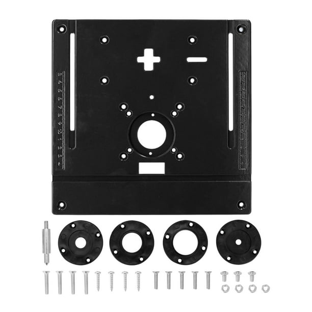Placa de inserción para mesa de fresadora multifuncional para máquina cortadora eléctrica, herramienta auxiliar, tablero abatible para fresado de Negro