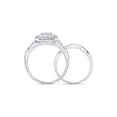 thumbnail image 4 of 10kt White Gold Round Diamond Cluster Bridal Wedding Ring Band Set 1/5 Cttw, 4 of 4