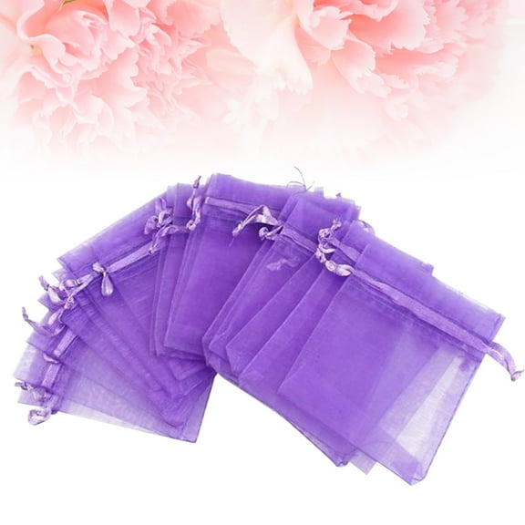 KAKOWELY 100Pcs Dark Purple Drawstring Pouches for Wedding and Party Favors 2.8x3.5in
