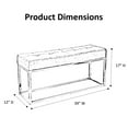 thumbnail image 3 of Heavenly Collection White PU Bench, PU Bench with Gold Stainless Steel, Stainless Steel Bench, Polished Bench, PU Bench, Gold Bench, Entryway Bench, 3 of 7