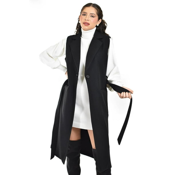 Chaleco largo con cinto Roman Fashion /Juvenil, 3018 (Negro) negro M