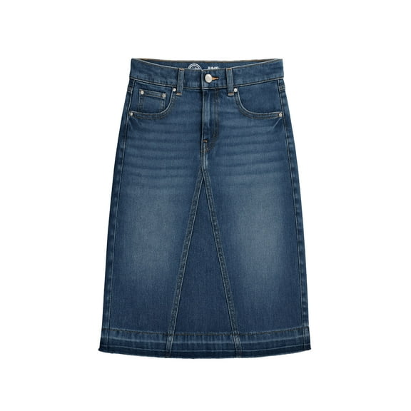 Wonder Nation Girls Denim Midi Skirt, Sizes 4-18 & Plus