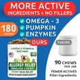 thumbnail image 3 of BARK&SPARK Premium Dog Allergy Relief Chews - Anti-Itch Skin & Coat Supplement - Omega 3 & Fish Oil - Itchy Skin Relief Treatment Pills - Itching & Paw Licking - Dry Skin&Hot Spots - 180ct - Peanut, 3 of 8
