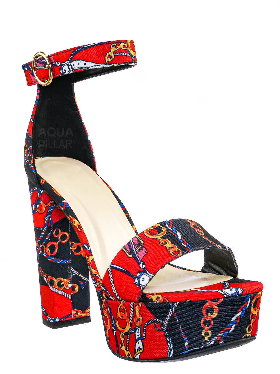 bamboo block heel sandals
