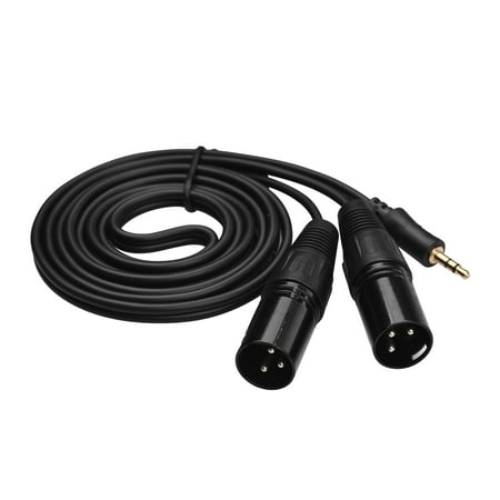 3.5mm to Dual XLR Cable Male 1/8 Inch to 3-Core Double XLR Audio Cable 4.9Ft TRS Audio Adapter Stereo Microphone Cable