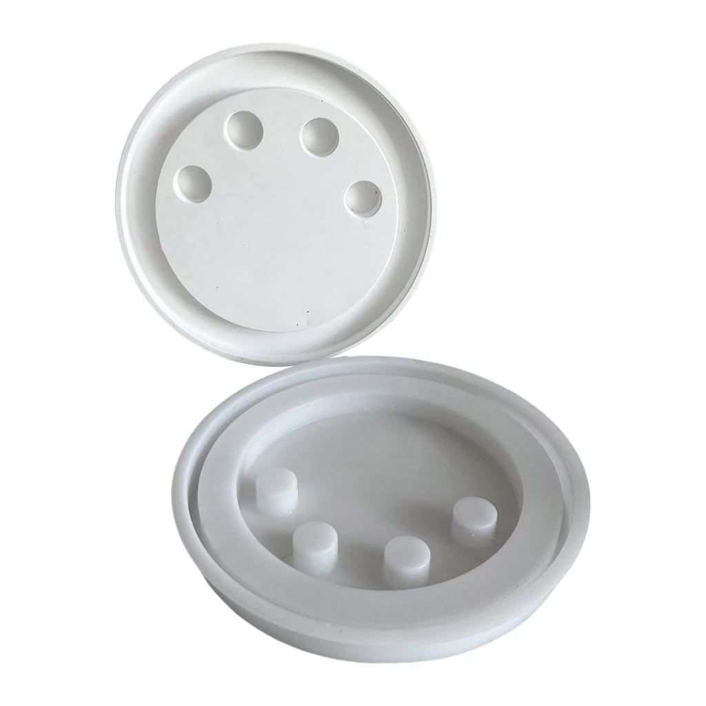 Aurgiarme Round Flexible Silicone Mold for Epoxy Resin Castes Sturdy Concrete Candle Holder Craft Supplies Forms Daily Use
