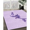 thumbnail image 3 of Ahgly Company Machine Washable Indoor Rectangle Transitional Bright Lilac Purple Area Rugs, 6' x 9', 3 of 7