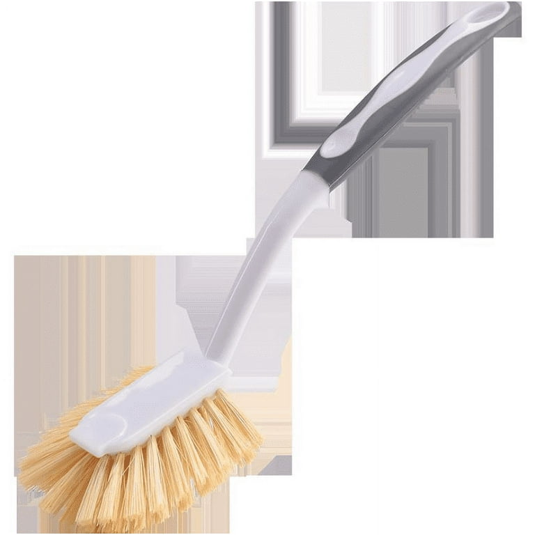 Dishwashing Brush,Dish Brush with Hangable Long Handle,Built-in Scraper, Scrub Brush for Dish, Pans, Pots, Kitchen Sink Cleaning 10 inch,4 Pack